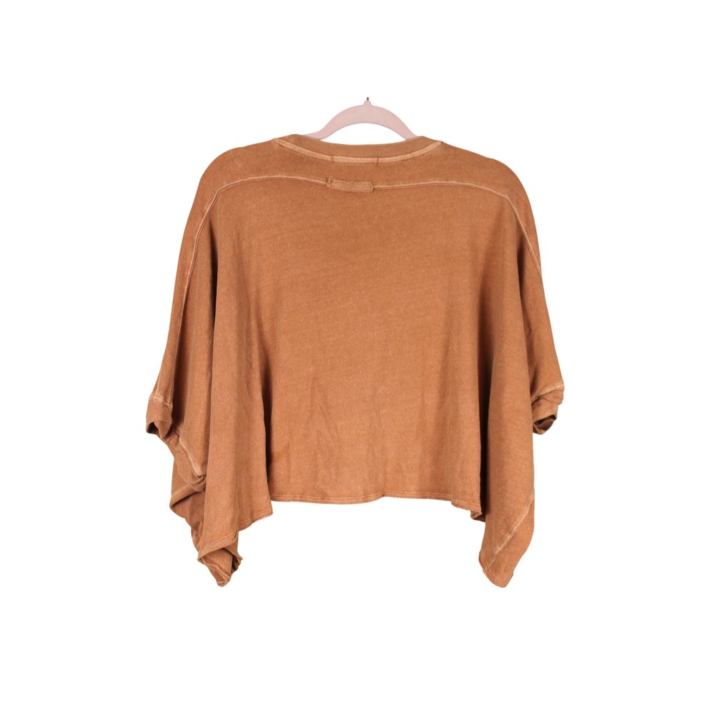 Free People We The Free Grunge Indie Sleaze Boxy Brown Cropped CC Tee Shirt XS - Picture 5 of 11